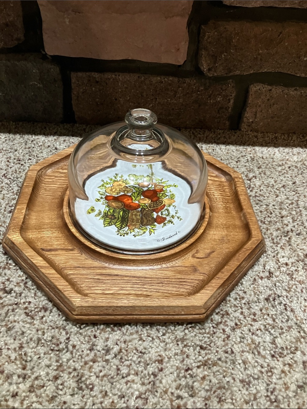 Vintage Goodwood glass dome cheese tray